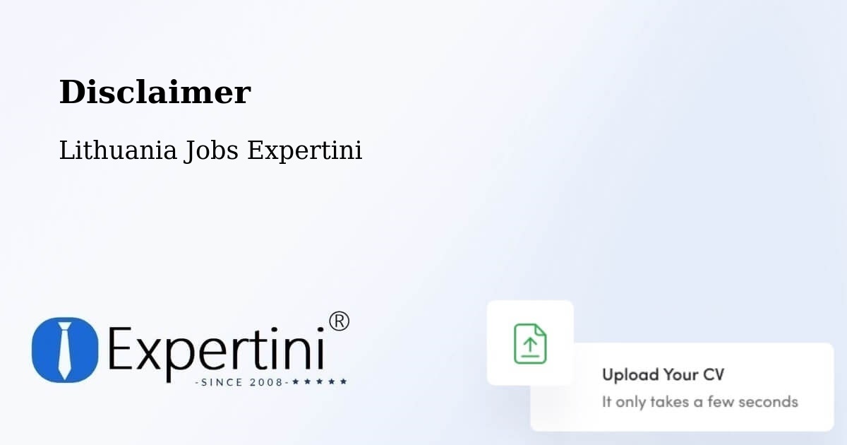 Disclaimer – Šeduva - Lithuania Jobs Expertini
